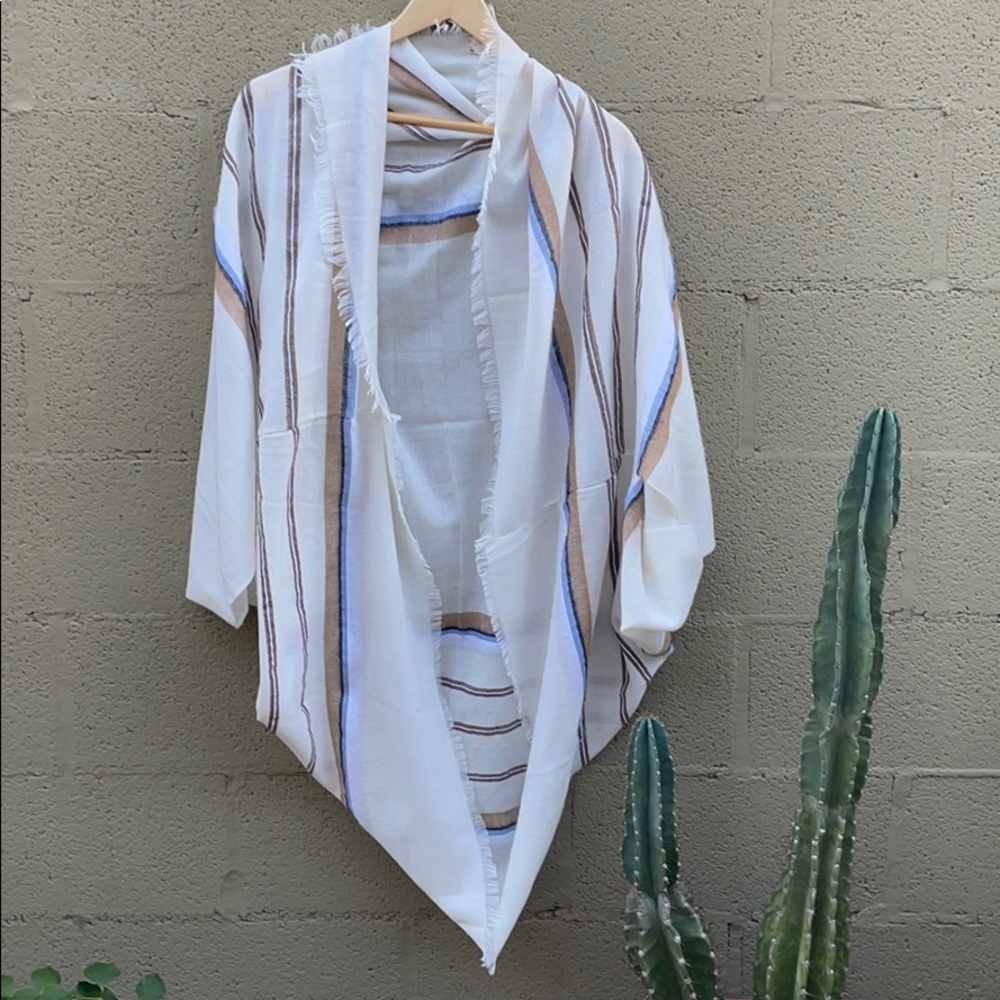 Free People striped kimono sweater shawl